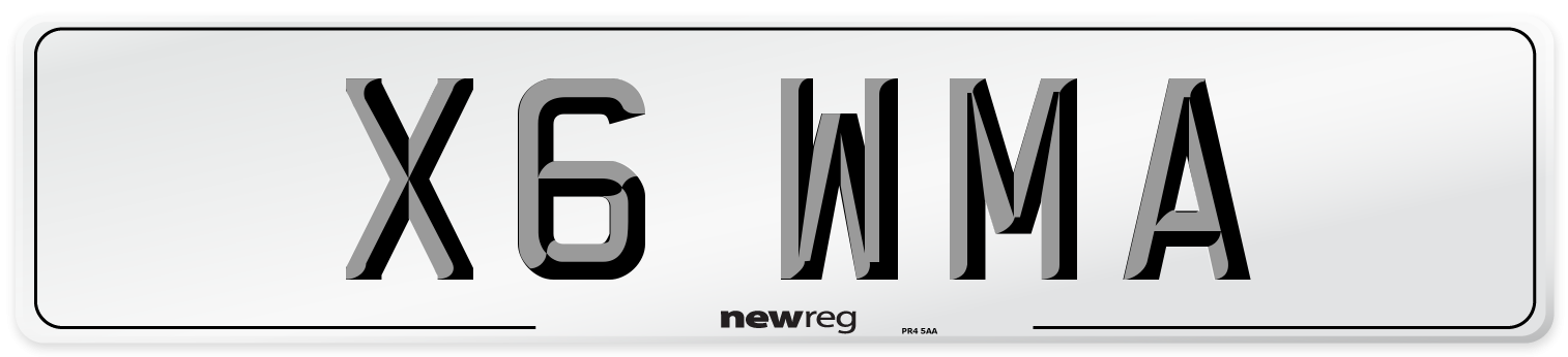 X6 WMA Number Plate from New Reg